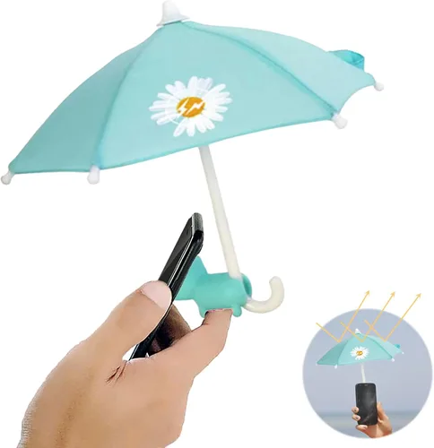 Vista 7 de Paraguas de teléfono para el sol, sombrilla de teléfono celular con soporte universal ajustable de ventosa para iPhone, iPad, Gopro