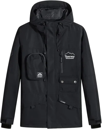 Vista 6 de Chaqueta de esquí impermeable para mujer, abrigo de nieve cálido de invierno, chaqueta de snowboard con capucha