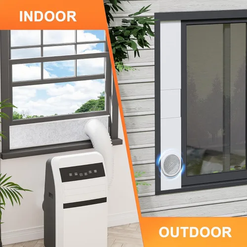 Vista 9 de GCGOODS Kit de sellado de ventana de aire acondicionado portátil con paneles de espuma aislados, kit de Ven de ventana de CA ajustable con protector