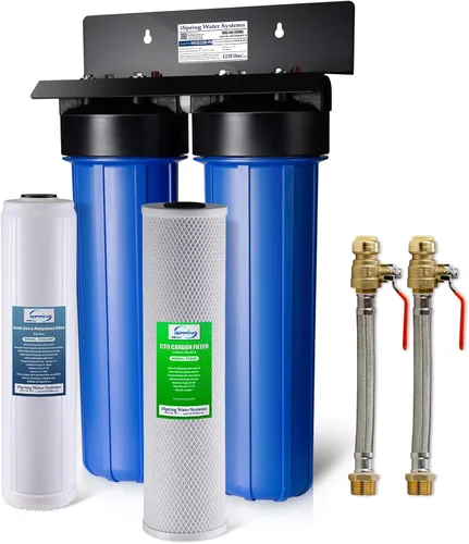 Vista 13 de iSpring WGB21B-DS+AHPF12MNPT16X2 Sistema de filtración de agua para toda la casa de 2 etapas con filtro CTO y filtro anti-incrustaciones, conectores