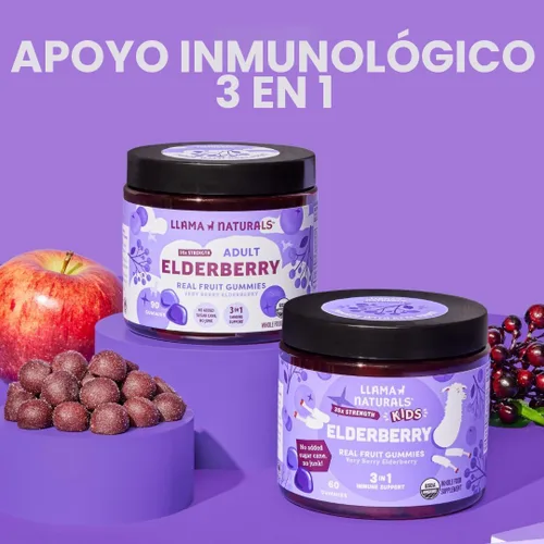 Vista 8 de Gomitas de saúco de Sambucus de frutas enteras para niños, sin azúcar añadida, veganas, gomitas de apoyo inmunológico para niños, gomitas orgánicas