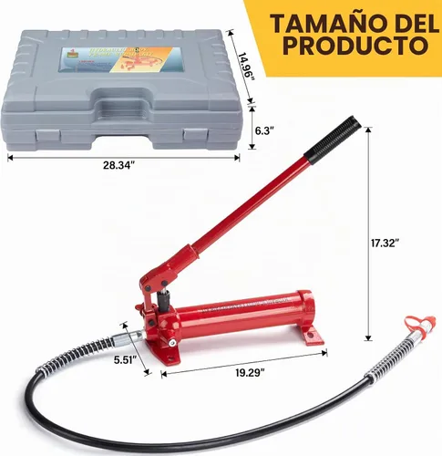 Vista 4 de Kit portátil de reparación de auto con gato hidráulico para levantar toneladas, pesado