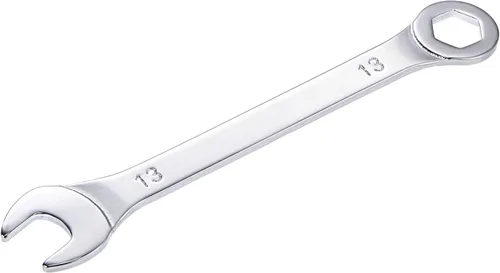 Vista 16 de uxcell Llave de combinación delgada con extremo de 6 puntos compensado y extremo abierto angular, chapado en espejo cromo métrico de acero de alto