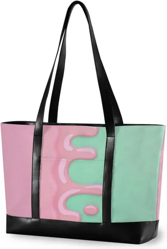 Vista 4 de Diseño de goteo rojo claro en verde claro portátil caso portátil con cremallera maletín bolsas para mujeres trabajo con pañal maletín ejecutivo