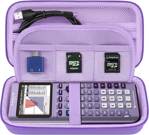 Vista 11 de Elonbo Funda de transporte para calculadora gráfica a color Texas Instruments TI-84 Plus CE/TI-84 Plus/TI-83 Plus/TI-83 Plus CE, bolsillo de malla