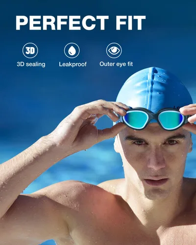 Vista 3 de ZIONOR Gafas de natación, 2 paquetes de gafas de natación polarizadas G1 para adultos, hombres y mujeres