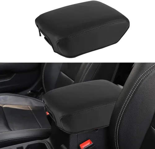 Vista 39 de Funda para el reposabrazos de la consola central, de piel, antiarañazos, de protección, accesorios de decoración interior, para Tesla Model 3 Negro
