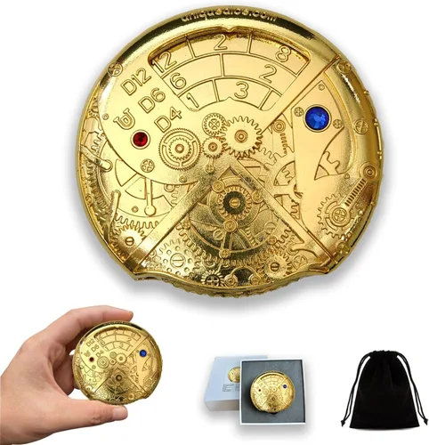 Vista 22 de Juego de dados de ruleta único 7 en 1 de metal DND para juegos de rol de mesa, dados giratorios para juegos de rol, juegos de dados DND equilibrados