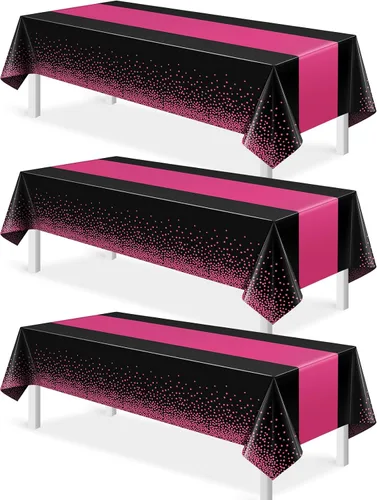 Vista 40 de MASHAN 1 mantel negro y azul para decoración de fiesta, mantel de plástico negro impreso azul, funda rectangular desechable para cumpleaños, boda