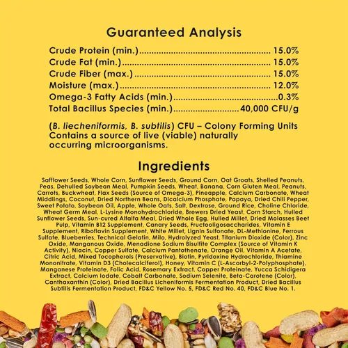 Vista 9 de Kaytee Fiesta Big Bites Small Parrot & Conure - Alimento nutritivo y divertido, apoya la piel, las plumas, la digestión, la salud del cerebro