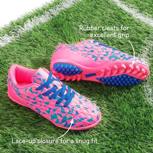 Vista 4 de DREAM PAIRS Zapatos de fútbol para césped artificial para niños y niñas con cordones para niños pequeñosgrandes