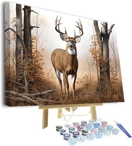 Vista 8 de TUMOVO Pintura por números para adultos y niños, rana sentada en una rama, pintura por números, pinturas al óleo, artes y manualidades, kits