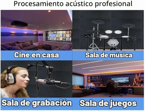 Vista 5 de 2 Pack Paneles de Espuma de Huevo para Insonorización, Paneles de Espuma Acústica de 48''X24''X2'' Pulgadas, Paneles de Pared Insonorizados de Alta