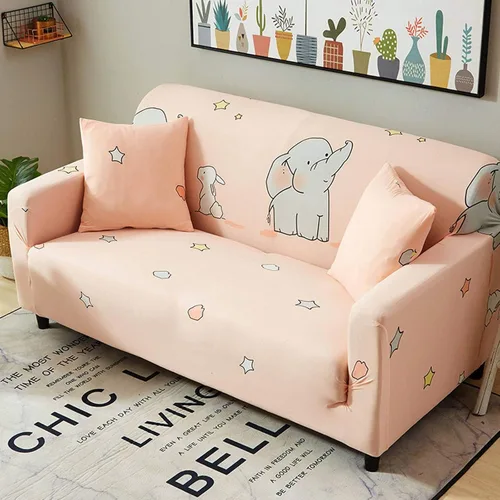 Vista 8 de IMYOGI Funda de sofá de alta elasticidad estampada, funda de elastano elástica para sofá de esquina, lavable para 3 cojines, protector de muebles