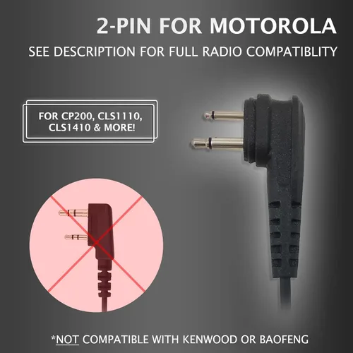 Vista 2 de PROMAXPOWER - Auricular giratorio en forma de C con PTT para Motorola CP200D, CLS1410