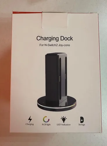 Vista 8 de JZW-Shop Fast Charging Dock Compatible with Nintendo Switch 2 Joy- con, Space-Saving Magnetic Design Charger, Stable Charging Station, with GRB