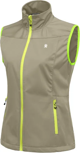 Vista 16 de Little Donkey Andy Chaleco Softshell Ligero para Mujer, Chaqueta sin Mangas Resistente al Viento para Correr, Senderismo y Viajes Negro