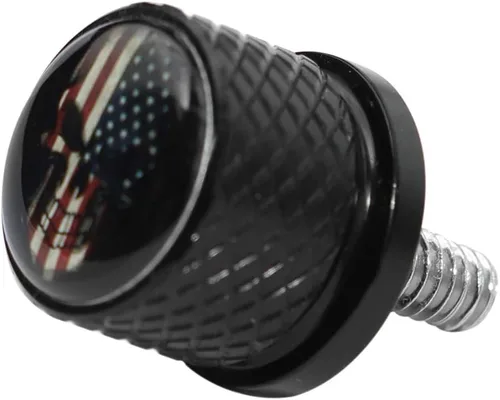 Vista 12 de Tornillo de perno de asiento de guardabarros moleteado inoxidable de 1/4 "-20 roscas compatible con Harley Sportster Dyna Softail Touring CVO Negro