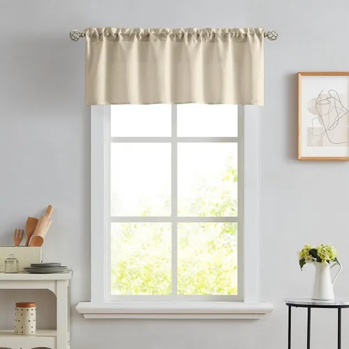 Vista 84 de Melodieux Cortinas de Niveles Semitraslúcidas Negras de 24 Pulgadas de Largo para Cocina, Cafetería, Dormitorio, Ventanas Pequeñas, Aspecto de Lino