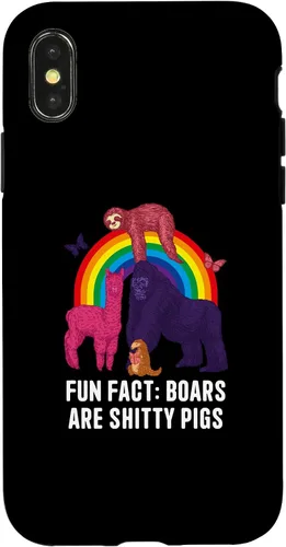 Vista 5 de iPhone 12 mini Boars Are Shitty Pigs Funny Animal Pun Humor Animal Meme Case