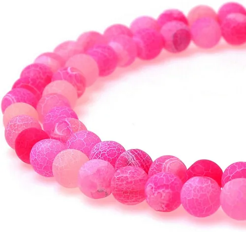 Vista 22 de Cuentas naturales de jade africano rojo redondo para hacer joyería, cuentas sueltas para pulseras y collares (4 mm)