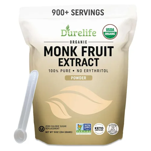 Vista 10 de Edulcorante orgánico de fruta de monje 100% puro Durelife, sin eritritol, extracto en polvo de fruta de monje, orgánico USDA verificado por