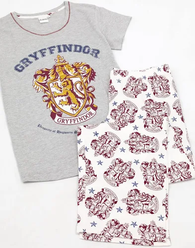 Vista 5 de Harry Potter Pijama para mujer Gryffindor House Crest - Conjunto de pijama para mujer, gris