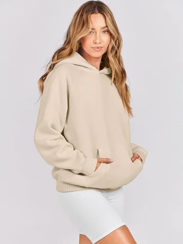 Vista 145 de ANRABESS - Sudaderas con capucha para mujer, sobre talla, de vellón de manga larga, modelo de 2024, para otoño