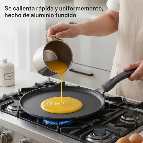 Vista 7 de JEETEE Sartén antiadherente para crepes, sartén de titanio para panqueques
