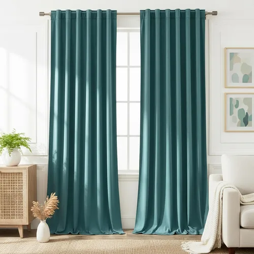 Vista 11 de Timeper Cortinas opacas de terciopelo negro de 42 pulgadas de ancho x 84 pulgadas de largo, cortinas opacas para dormitorio, sala de estar, cortinas