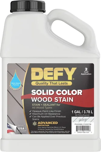 Vista 14 de DEFY Tinte de madera de color sólido - Piedra gris, 1 galón - Pintura duradera para terrazas y cercas de madera – Resistente a los rayos UV, pintura