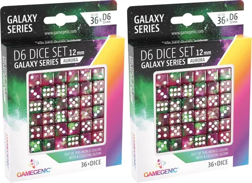Vista 4 de Serie Galaxy - Aurora - D6 Juego de dados 0.472 in (36 piezas)