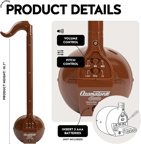 Vista 4 de Otamatone - Instrumento musical electrónico japonés sintetizador de música portátil de Japón por Maywa Denki Studio, galardonado, regalo educativo