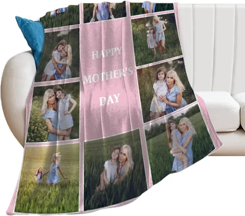 Vista 12 de Las mantas personalizadas con imágenes de collage son una manta personalizada para niños, adultos, familia, recuerdo, 35.4 x 27.6 pulgadas