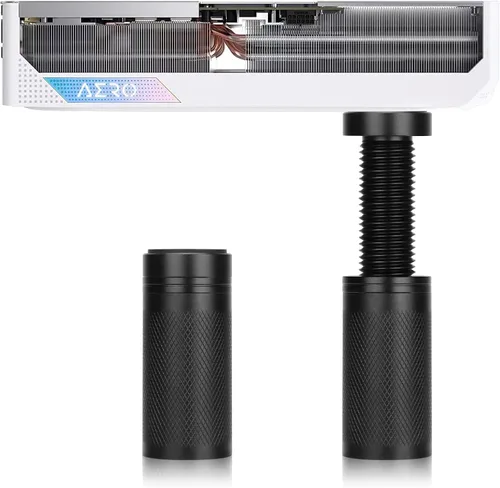 Vista 8 de Jeymei - Soporte para tarjeta gráfica pequeña, color negro (M, 2-3.15 pulgadas) GPU Anti Sag Bracket GPU Sag Graphics Card Holder,Heavy-Duty GPU