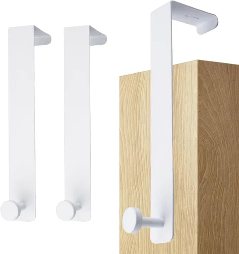 Vista 14 de Over Cabinet Door Hooks, 8Pcs Plastic Over Door Single Hooks Multi-Purpose Over The Cupboard Drawer Hooks Space-Saving Hanger Extender Clips Hooks