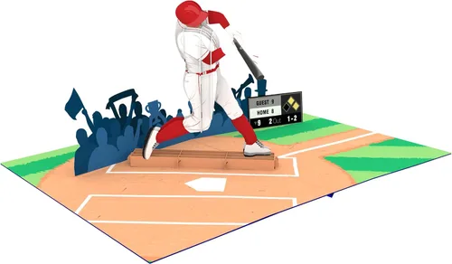 Vista 6 de Béisbol – Tarjeta de felicitación 3D desplegable para todas las ocasiones – amor, cumpleaños, Navidad, deportes, felicitaciones – Nota de mensaje