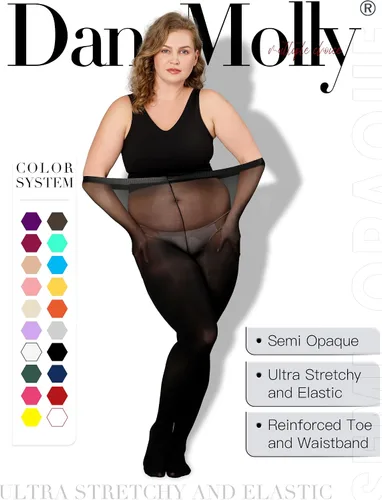 Vista 3 de DancMolly Medias de nailon semiopacas de cintura alta para mujer, con control superior