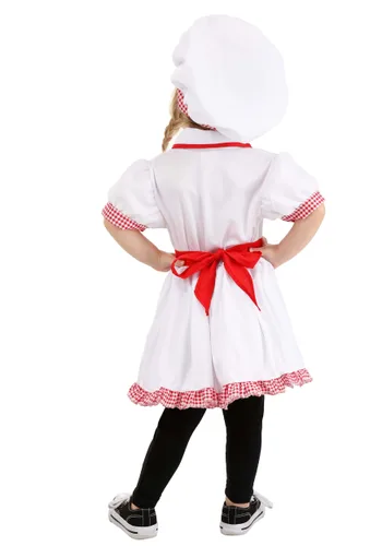 Vista 2 de Disfraz de Chef Fresco para Niña Pequeña Multicolor