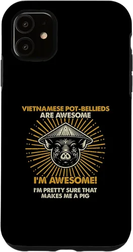 Vista 5 de iPhone 15 Pig Dad Mom Awesome - Farmer Breeder Vietnamese Pot-Bellieds Case