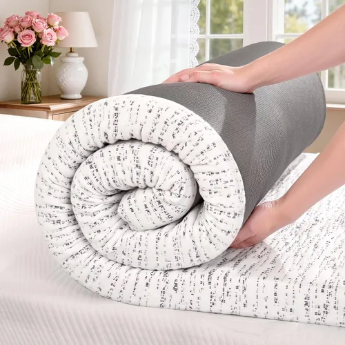 Vista 10 de SyMax Cubrecolchón de espuma viscoelástica, con infusión de gel, transpirable, para dormitorio, certificado CertiPUR-US, 3 pulgadas