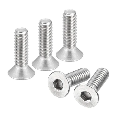Vista 12 de uxcell tornillos de cabeza avellanada plana #8-32x1/2, 25 piezas de tornillos de cabeza plana con llave hexagonal de acero inoxidable 304, rosca