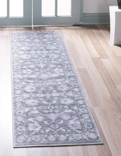 Vista 32 de Unique Loom Boston Collection - Alfombra rectangular de 2 x 3 pies y 1 pulgada, color azul y marfil