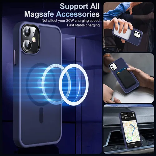 Vista 2 de MOCCA Funda Magnética Fuerte para iPhone 11 Phone Case, [Compatible con Magsafe][Protector de Pantalla de Vidrio + Protector de Lente de Cámara]