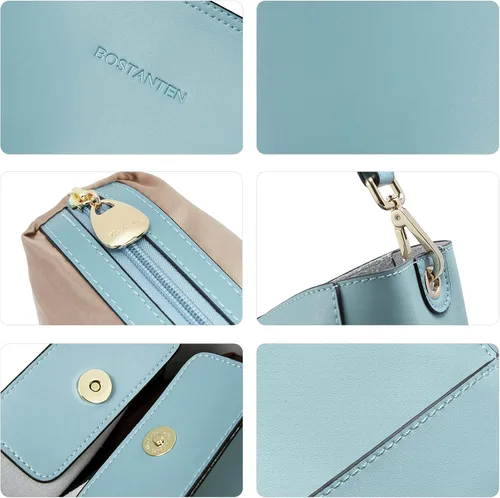 Vista 5 de BOSTANTEN - Bolsos de cuero al hombro tipo balde para mujer