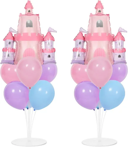Vista 46 de Kit de soporte para globos de fiesta de fútbol 2 juegos con 2 globos de rugby de aluminio tipo bola, centro de mesa temático de fútbol para mesas