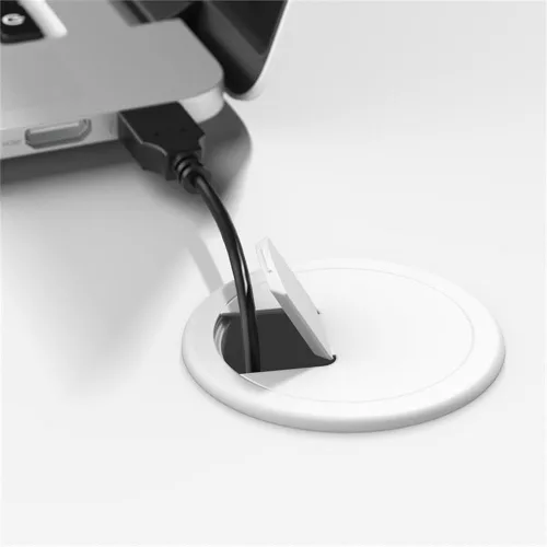 Vista 5 de Bush Business Furniture Echo - Escritorio en forma de L en blanco puro y gris moderno