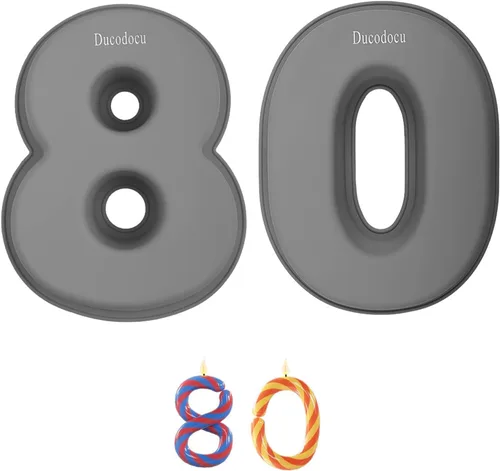 Vista 13 de Ducodocu Molde de Silicona para Pastel con Números - Molde Grande 3D para Pastel con Números - Molde de Horneado DIY para 1/10 Cumpleaños