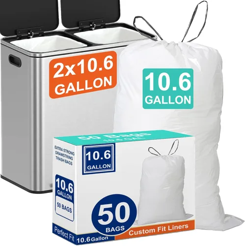 Vista 11 de Code M - 100 bolsas de basura resistentes con cordón reforzado para Reliable1st de 8-12 galones / 40-55 litros compatibles con simpIehuman Code M