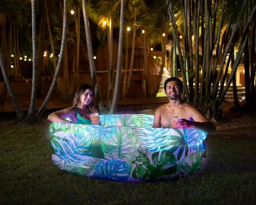 Vista 4 de Poolcandy Piscinas inflables para hasta 3 adultos (piscina inflable iluminada con luces LED tropicales para el día y la noche)